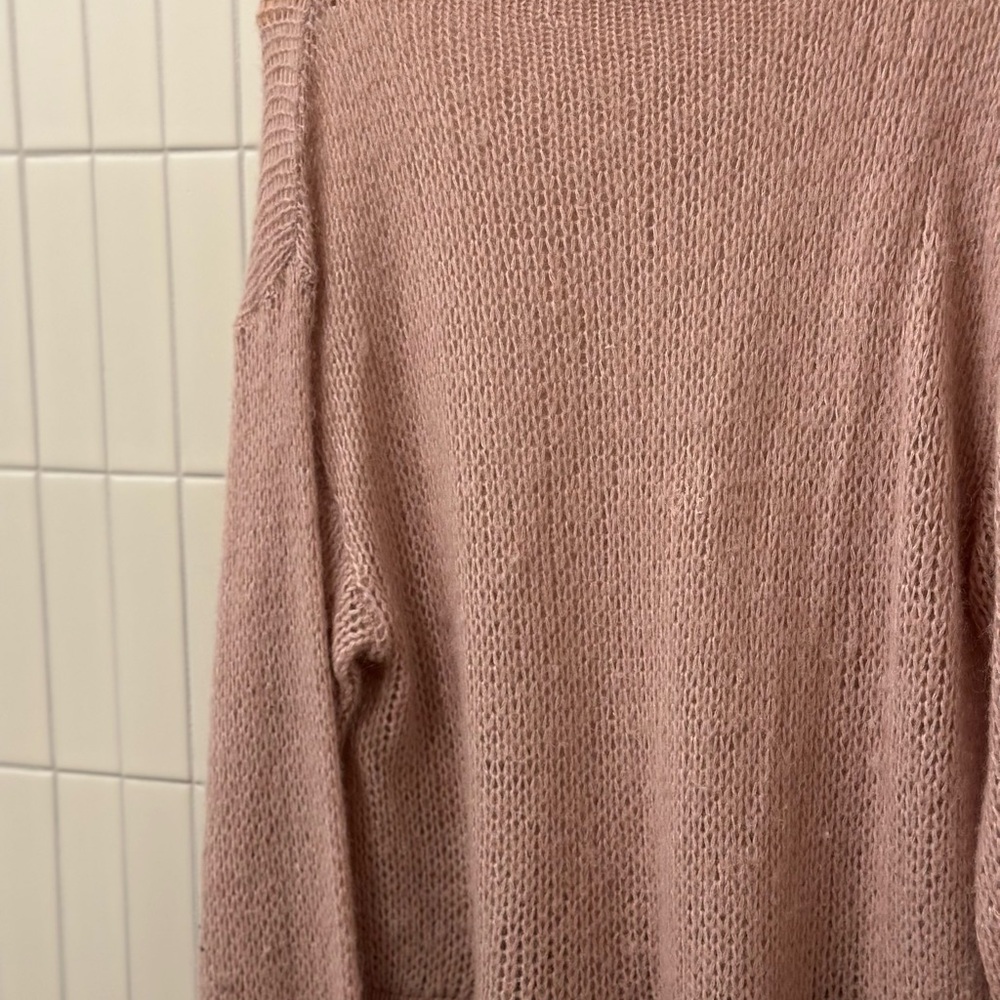Loose Dusty Rose Knit Sweater - Picture 2 of 8
